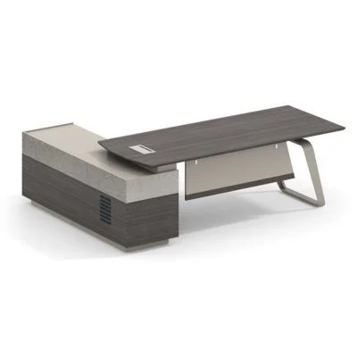 Modern L Shape Office Desk Elegant White Stone Decoration Executive Office Table - Image 3
